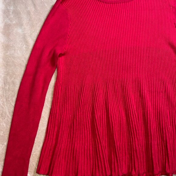 Philosophy Women Small Red Stripe Rayon Knit Round Neck Long Sleeve‎ Sweater (R) - Picture 2 of 7